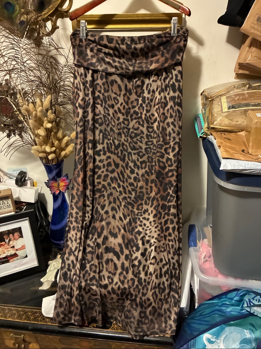 SHEIN Brown Leopard Print Maxi skirt